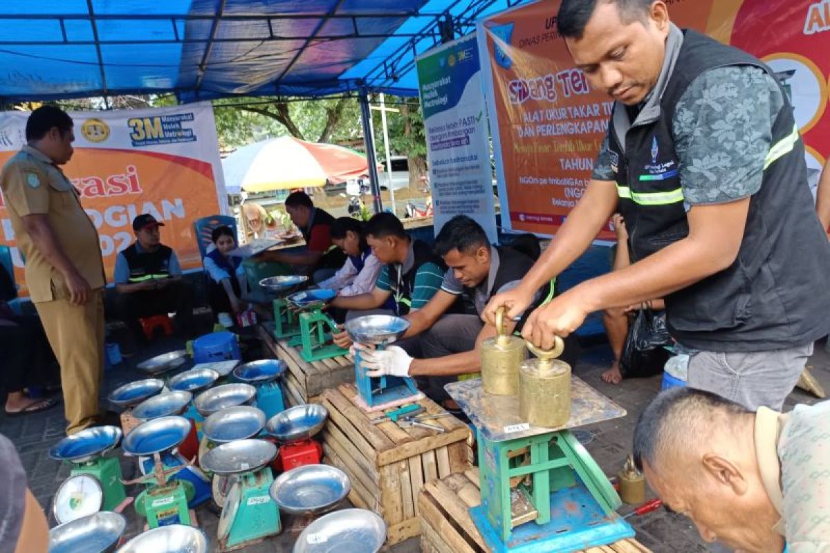 Lindungi konsumen,  Metrologi Ternate tera ulang timbangan pedagang