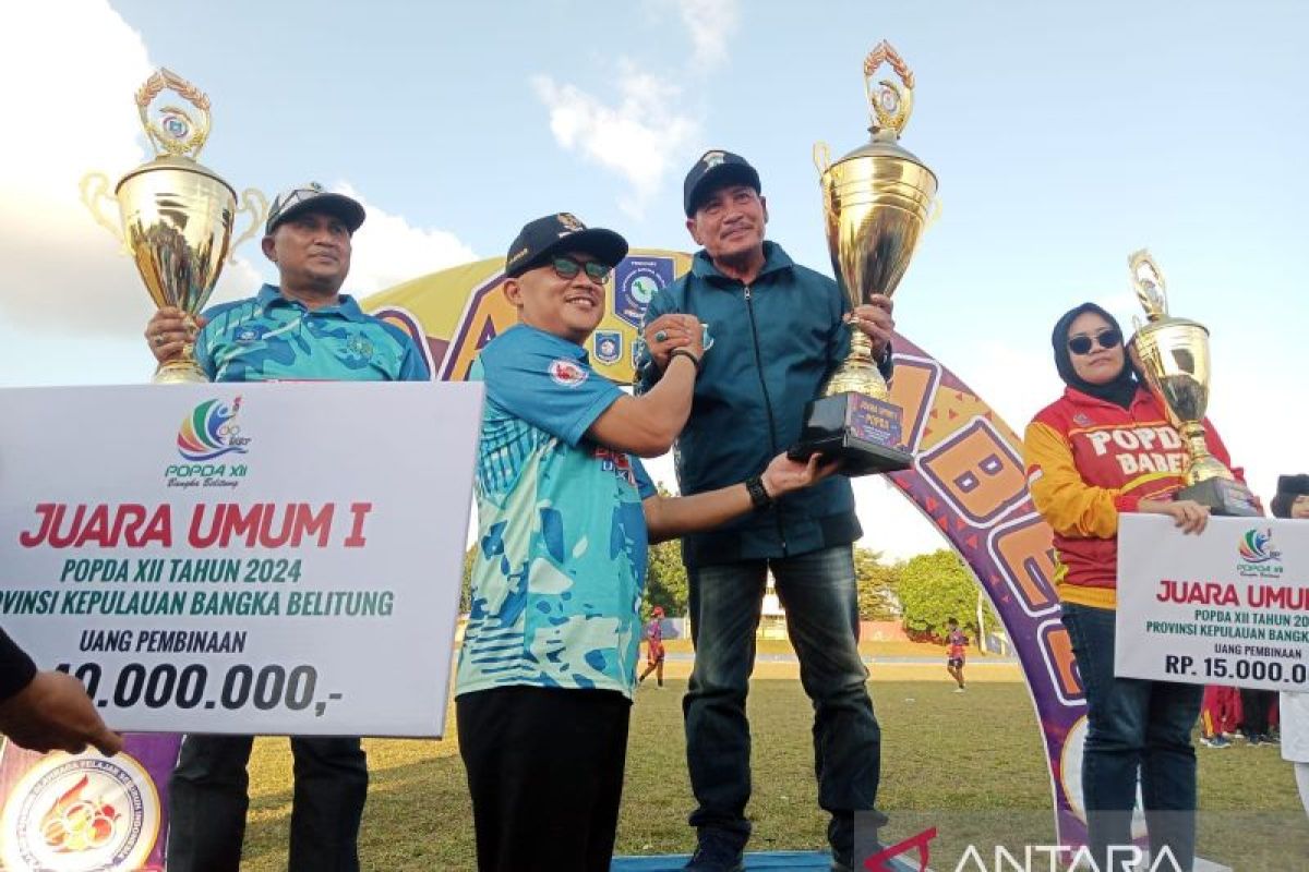 Pangkalpinang juara umum Popda XII Babel 2024 di Belitung