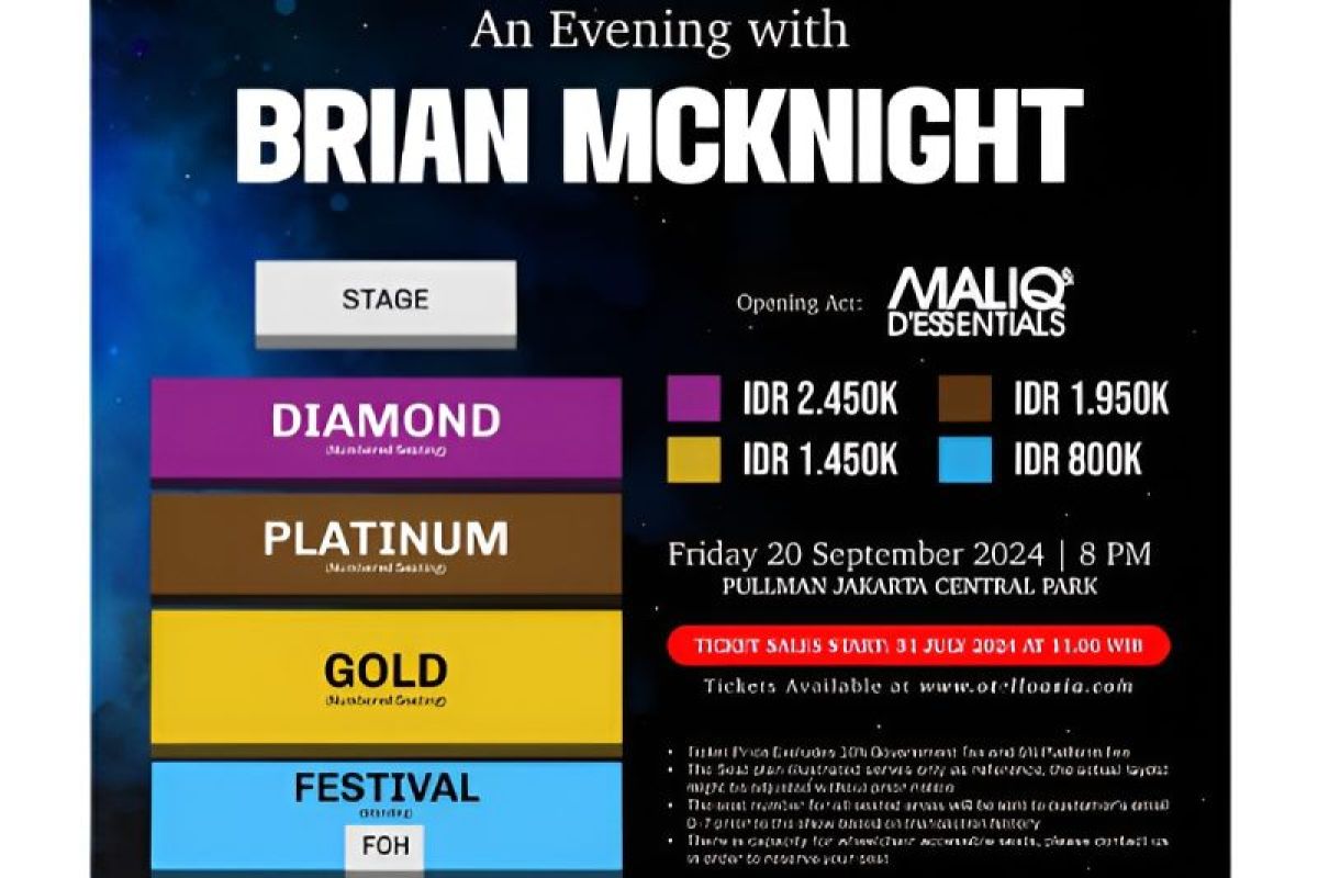 Brian McKnight gelar konser di Jakarta 20 September