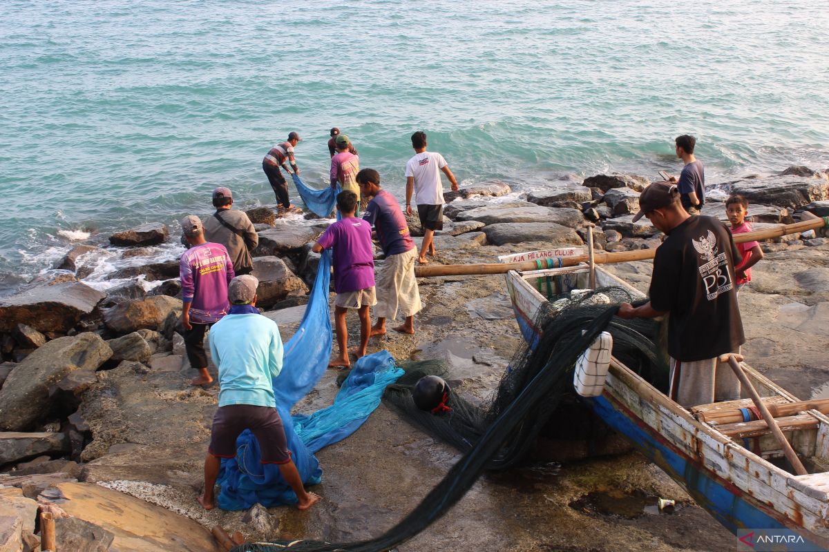 Memupuk kebersamaan melalui tarik jaring payang di Lampung Selatan