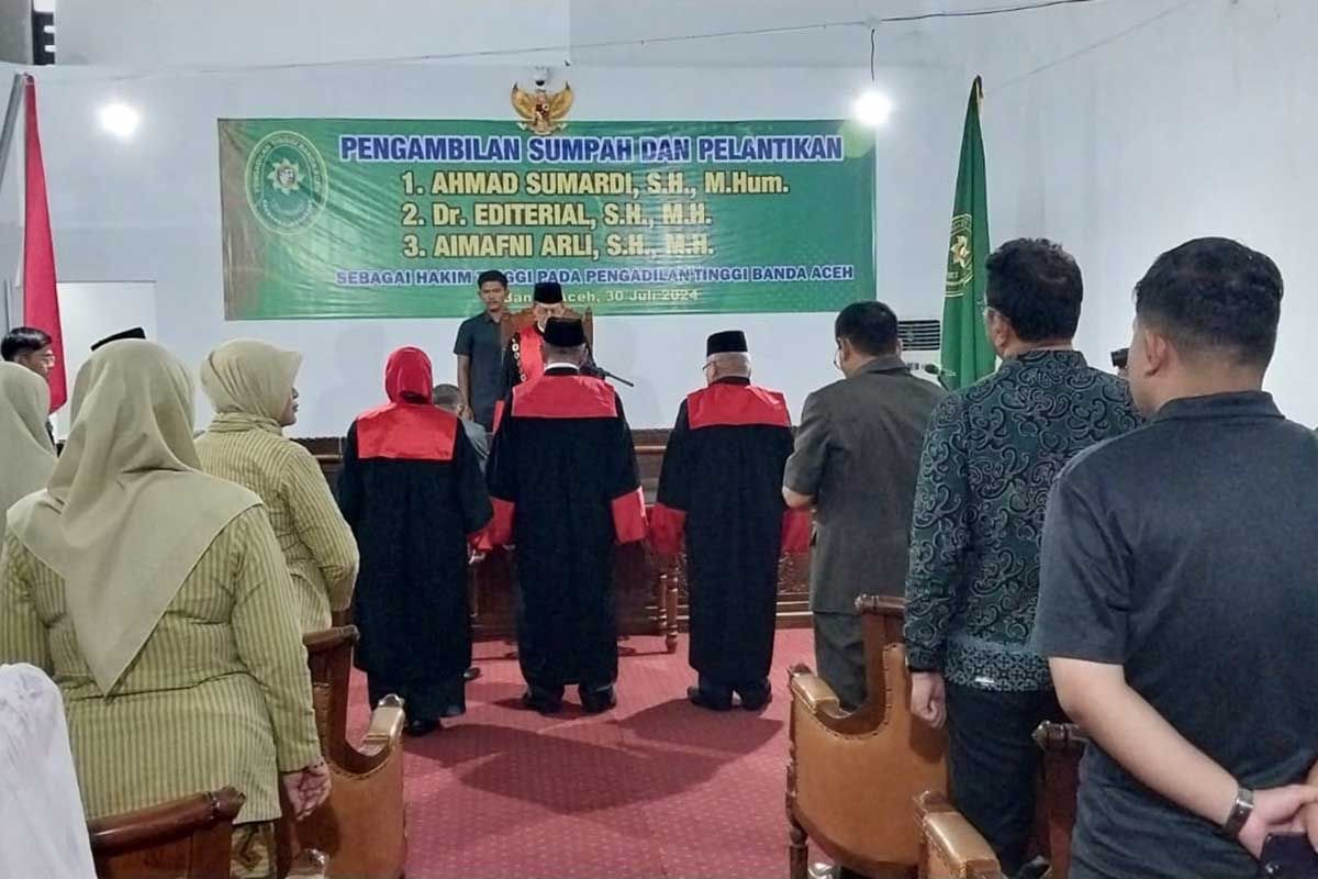 Lantik tiga hakim tinggi, ini pesan Ketua PT BNA