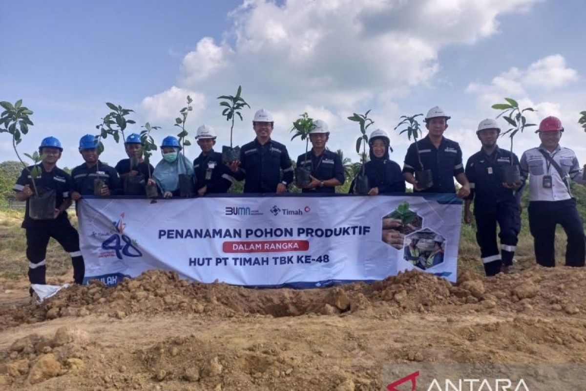 Divisi Pengolahan dan Peleburan PT Timah tanam 480 pohon sambut HUT ke-48