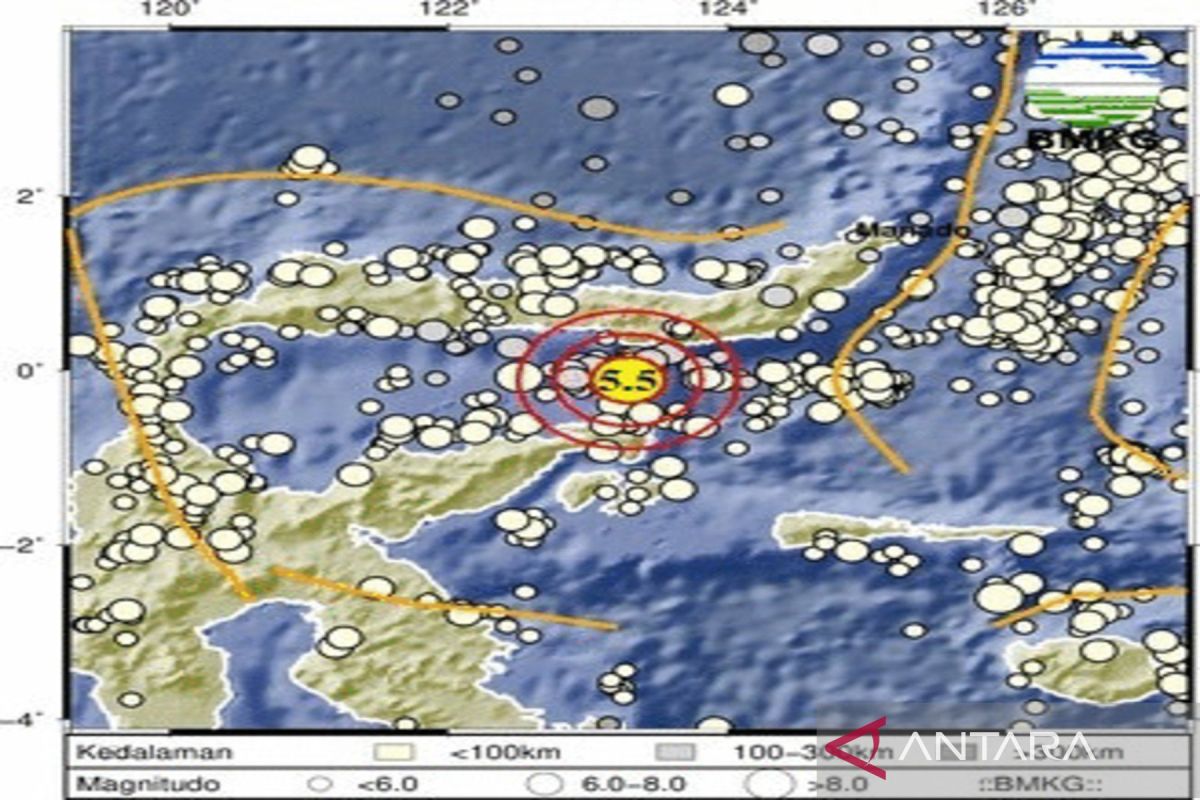 Gempa  di Gorontalo terasa hingga wilayah pesisir Utara