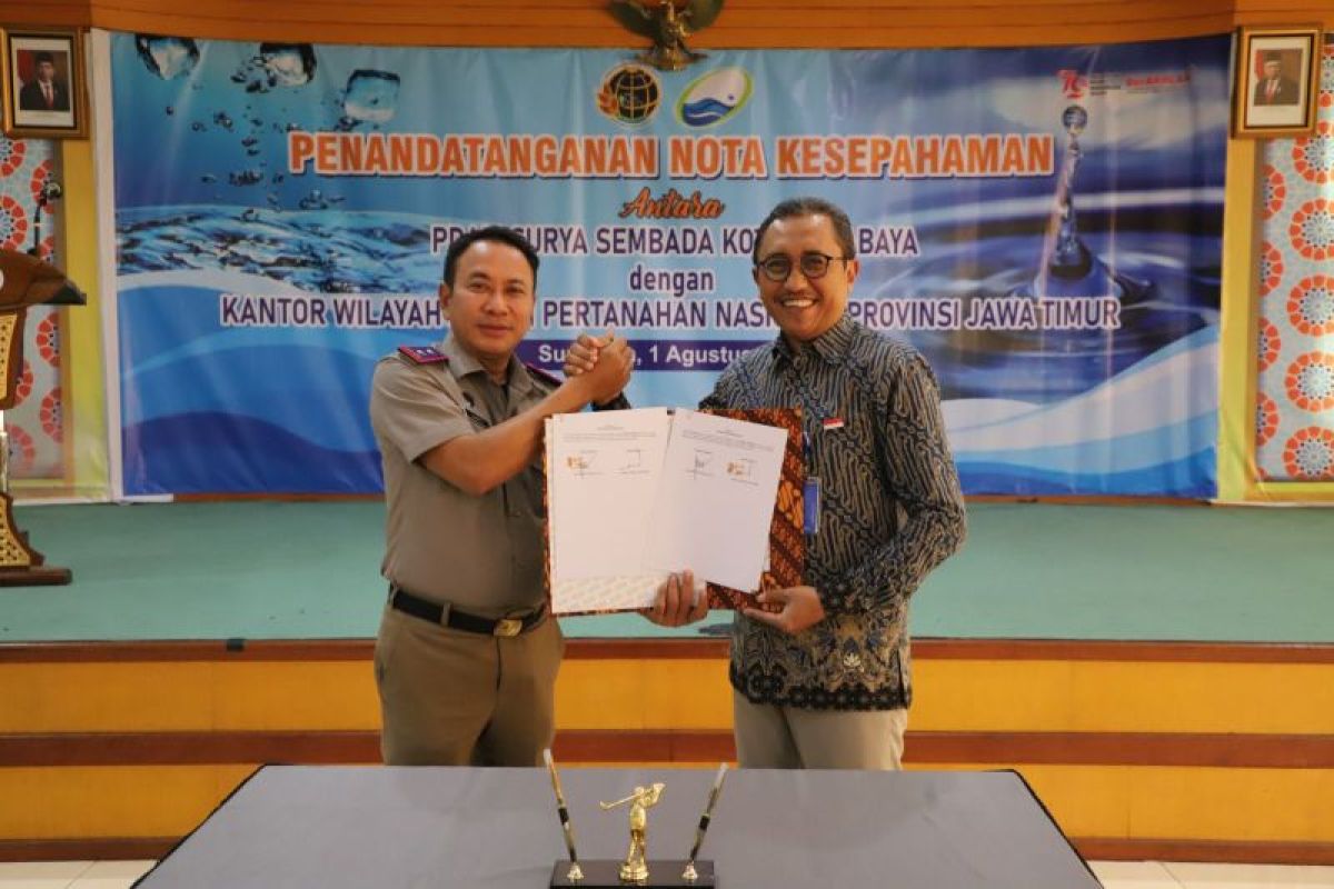 BPN Jatim dan PDAM Surya Sembada MoU percepat sertifikasi aset