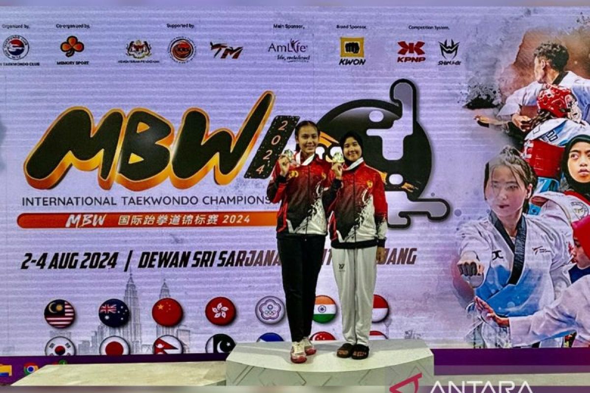 Dua Polwan Polda Babel raih medali emas di MBW International Taekwondo Championship 2024 di Malaysia