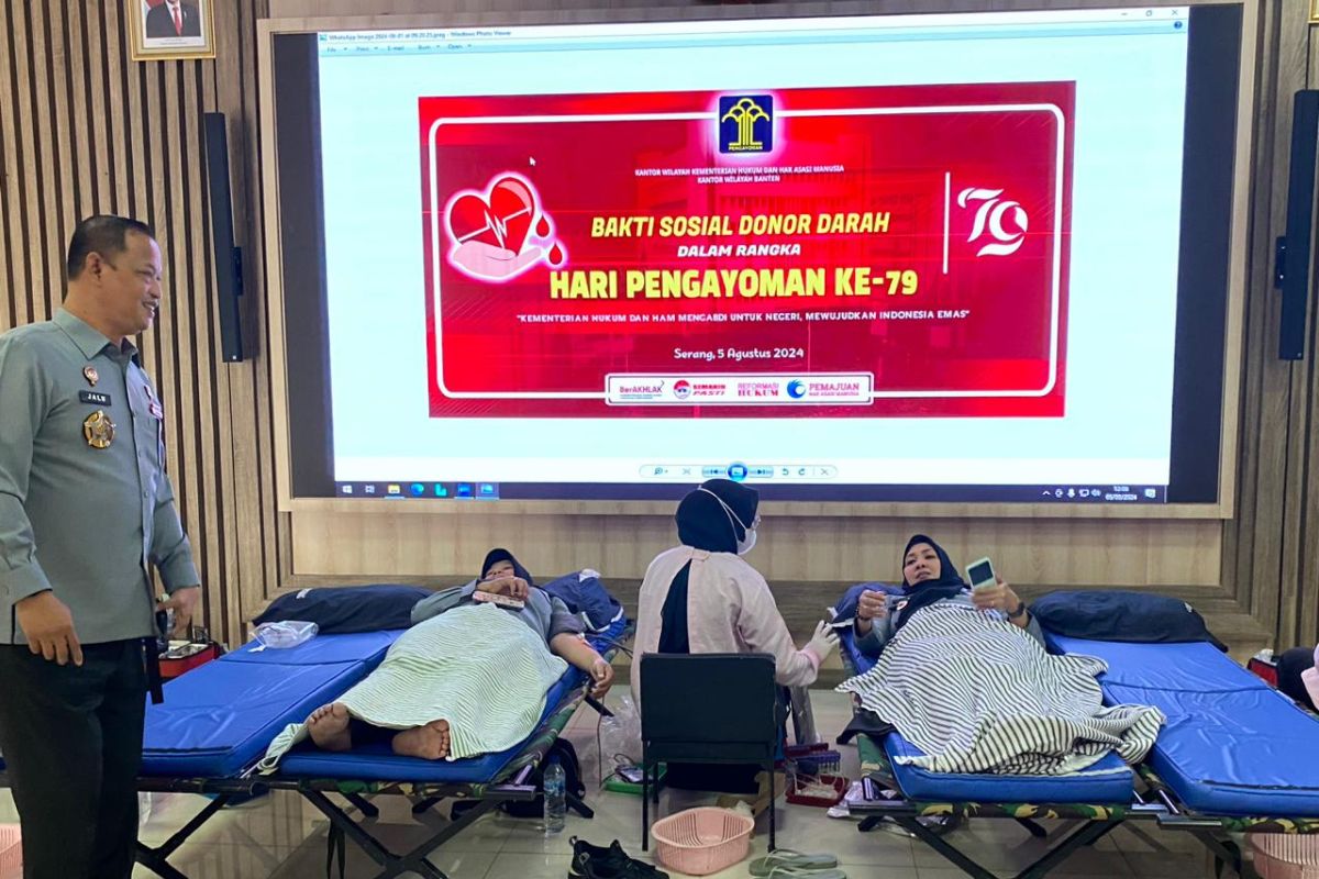 Sambut Hari Pengayoman, Kemenkumham Banten bakti sosial lewat donor darah