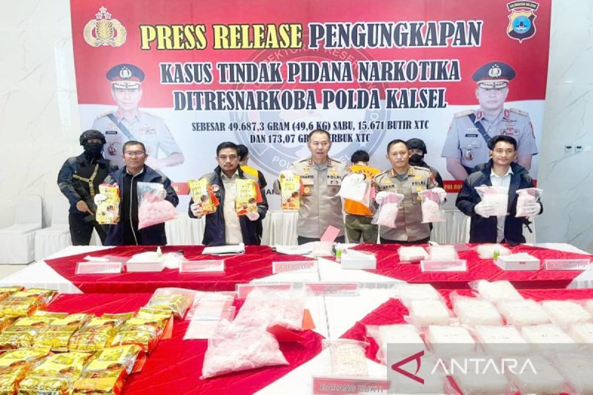 Polda Kalsel bongkar jaringan Malaysia pasok 50 kilogram sabu-sabu