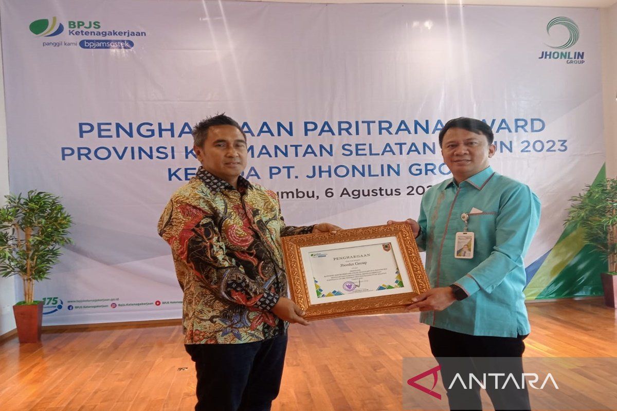 BPJS Ketenagakerjaan anugerahi paritrana award ke PT Jholin Group