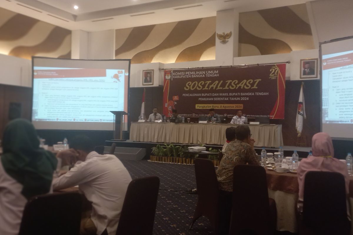 KPU Bangka Tengah gelar sosialisasi pencalonan bupati dan wakil bupati