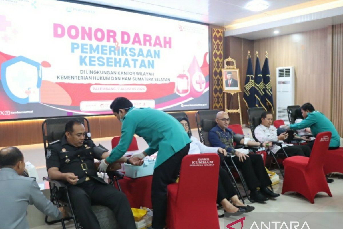 Kemenkumham Sumsel gelar donor darah massal  bantu penuhi stok PMI