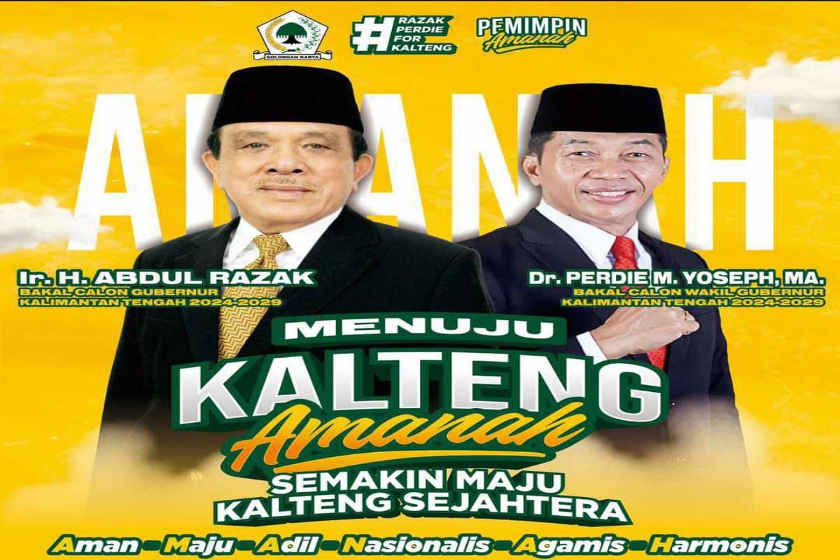 Partai Golkar percayakan Razak-Perdie berpasangan di Pilkada Kalteng 2024