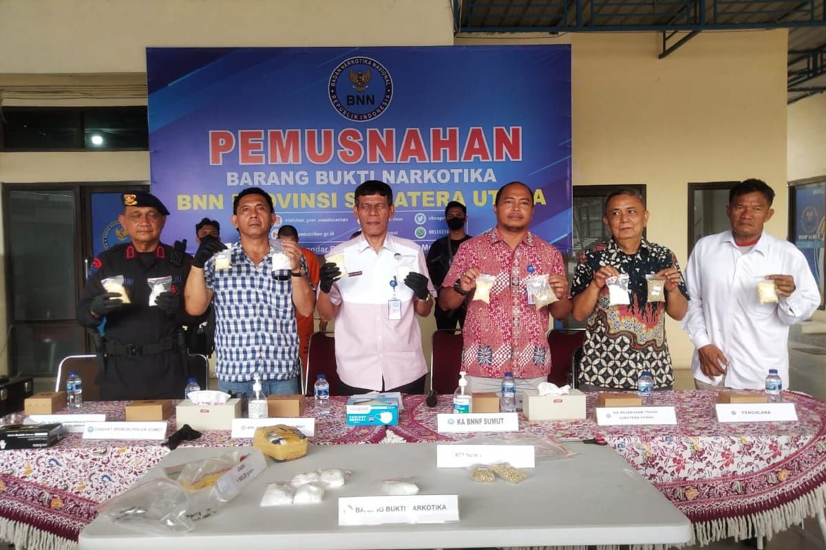 BNN Sumut musnahkan sabu-sabu hasil pengungkapan Juli, jumlahnya mencapai segini