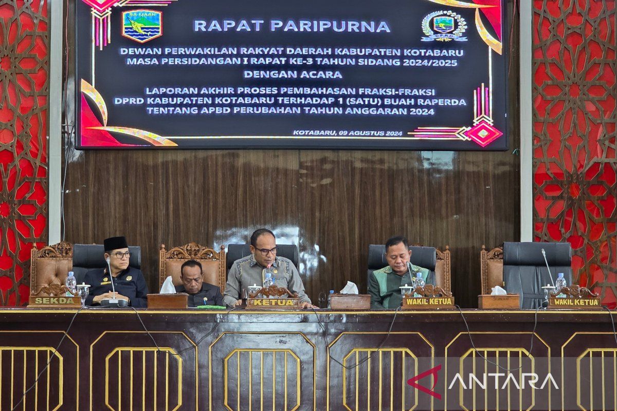 DPRD Kotabaru paripurnakan Raperda APBD Perubahan 2024