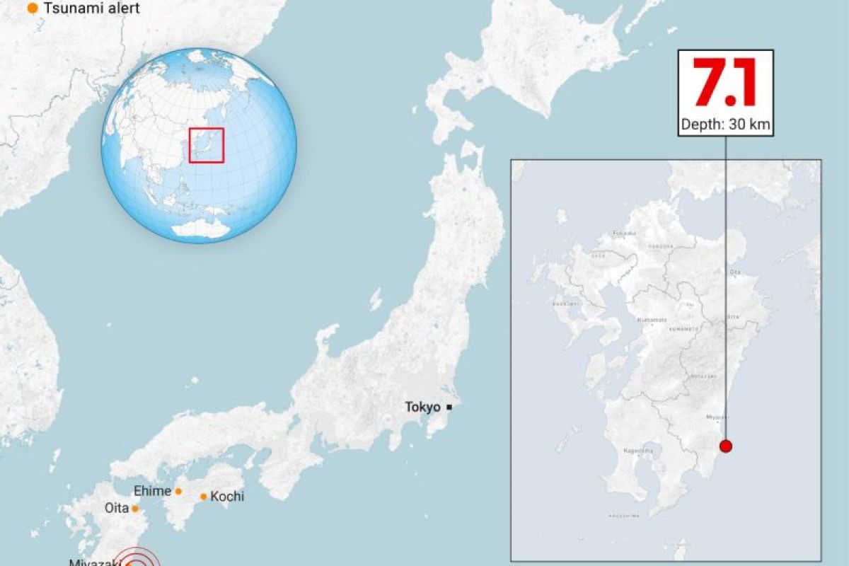 Gempa 7,1 M guncang Jepang, picu peringatan tsunami