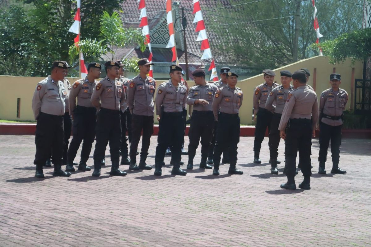 Personel Polres Simalungun matangkan latihan pengendalian massa Pilkada