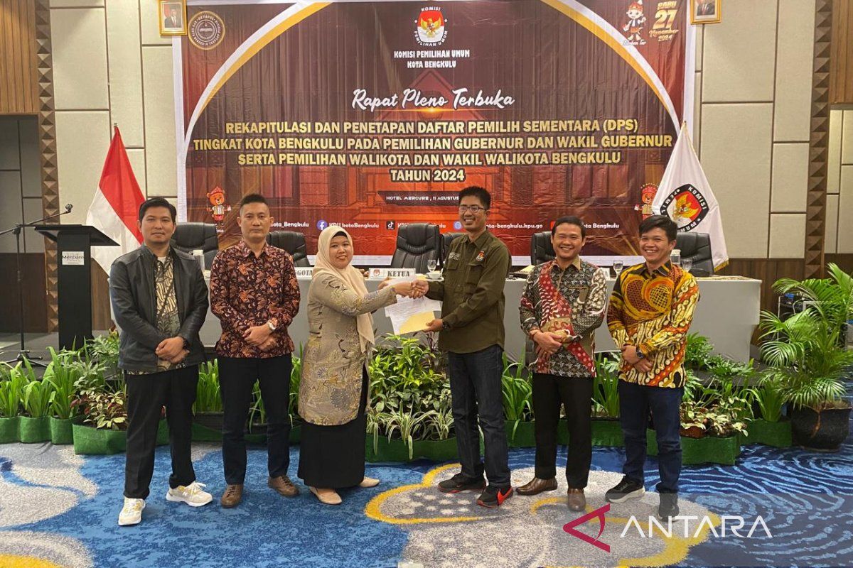 KPU Kota Bengkulu tetapkan 277.010 pemilih sementara Pilkada 2024