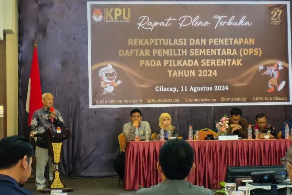 KPU: DPS Pilkada Serentak  2024 di Cilacap sebanyak 1.520.562 orang