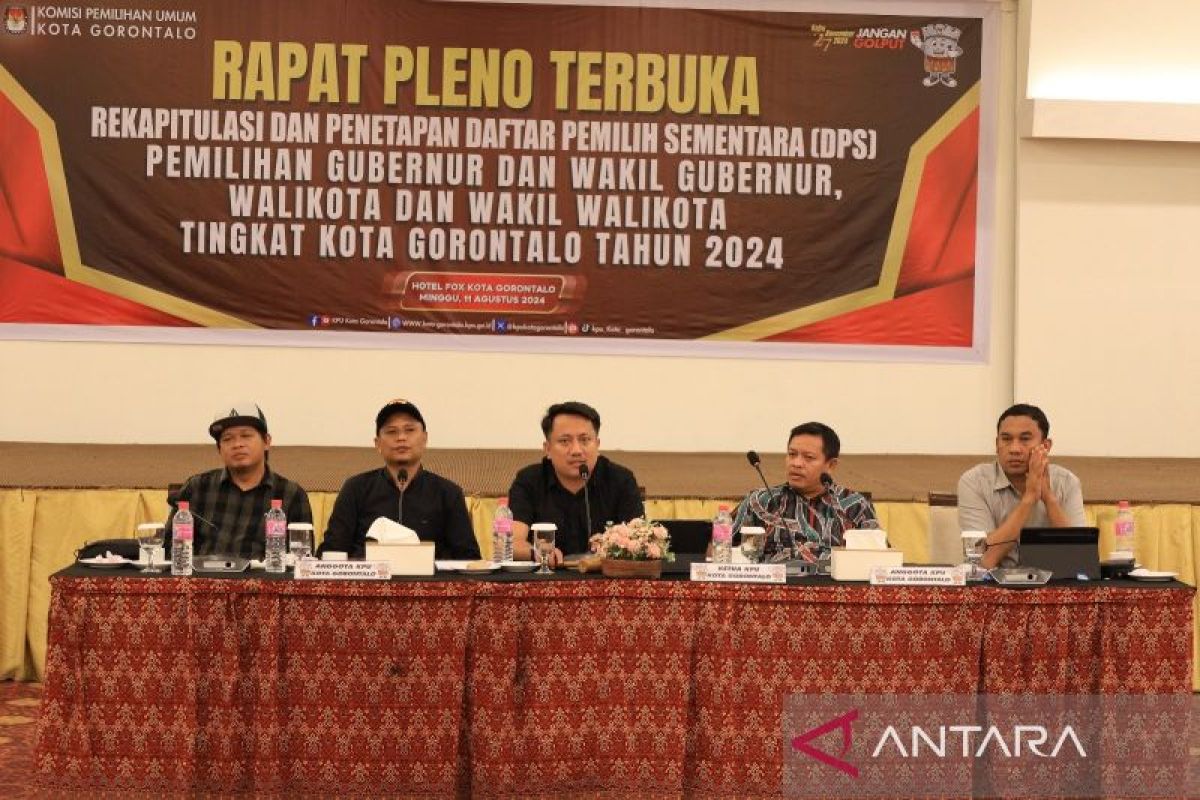 KPU Kota Gorontalo gelar rapat pleno penetapan DPS