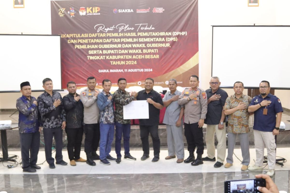 KIP Aceh Besar tetapkan DPS Pilkada sebanyak 298.745 pemilih