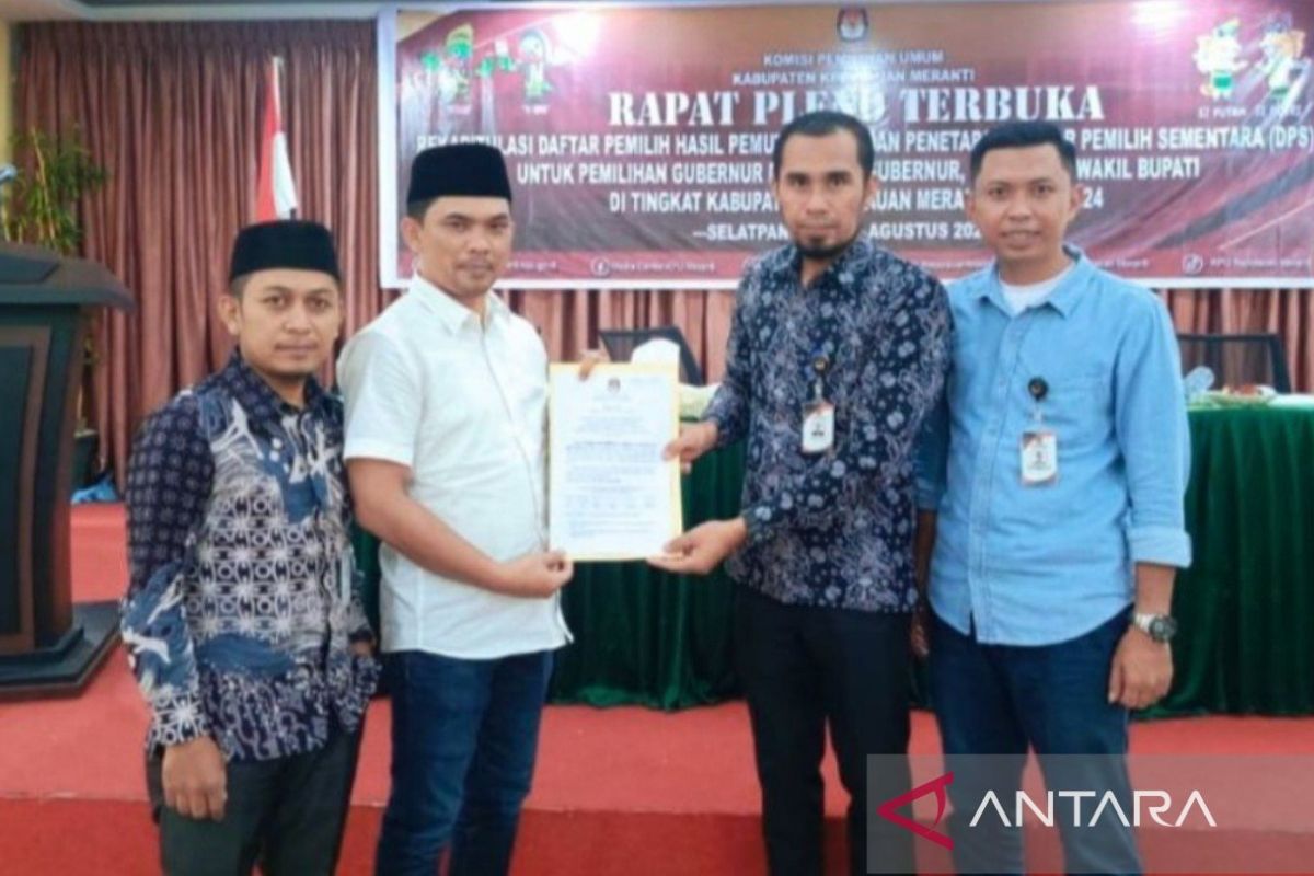 Menurun, DPS Pilkada Meranti 2024 tercatat 150.364 jiwa