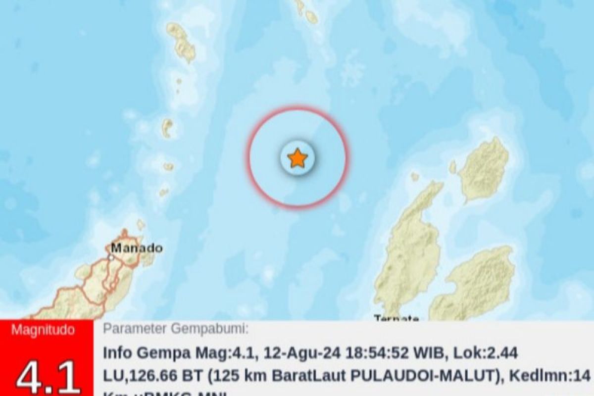 Gempa Batang Dua-Ternate akibat deformasi batuan Lempeng Laut Maluku