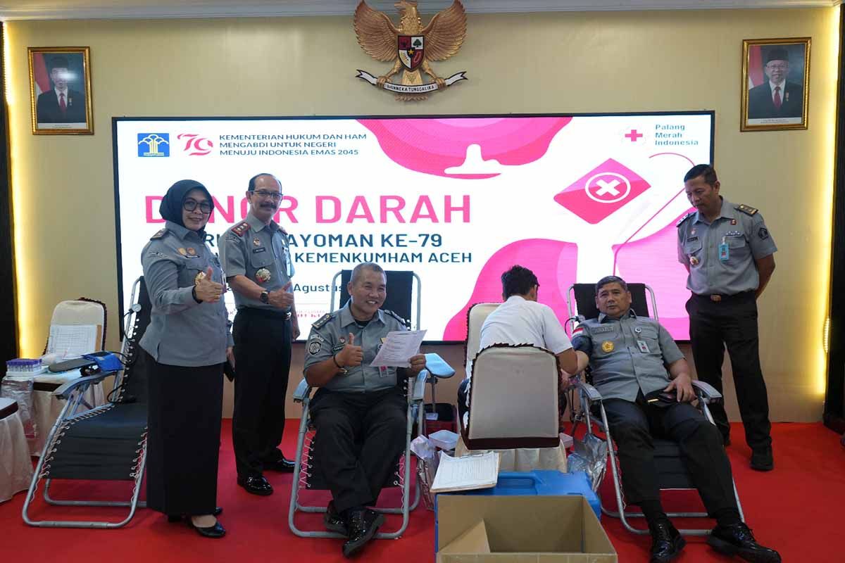 Kemenkumham Aceh gelar donor darah rayakan Hari Pengayoman