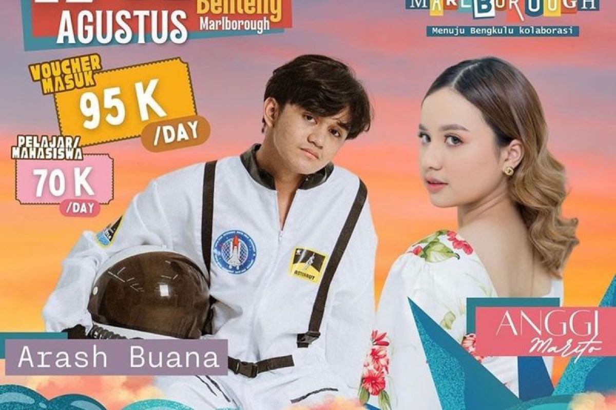 Bengkulu siap-siap rebutan tiket! Konser spesial Anggi Marito dan Arash Buana di Benteng Marlborough