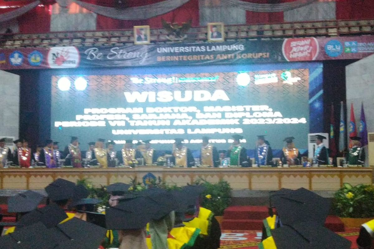 Unila gelar wisuda 823 mahasiswa periode VII-2023/2024