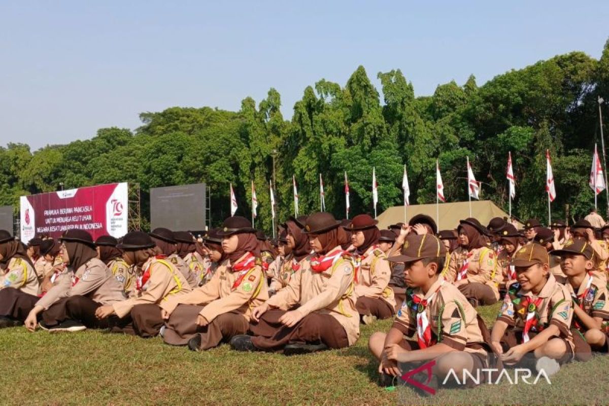 Ribuan peserta hadiri upacara perayaan Hari Pramuka ke-63 di Bumi Perkemahan Cibubur