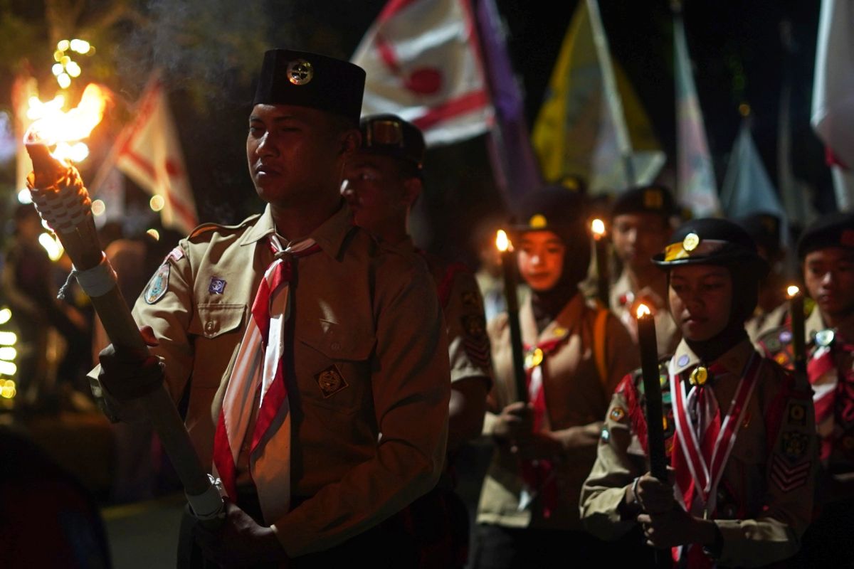 Gerakan Pramuka HSS gelar malam ulang janji dan pawai obor