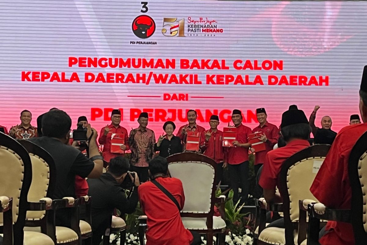 PDIP umumkan 13 cagub/cawagub pada Pilkada 2024