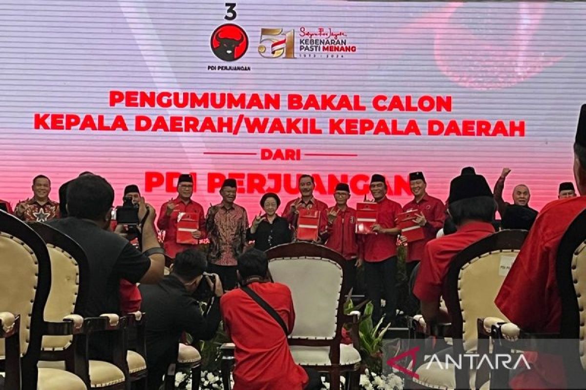 PDIP umumkan 13 calon gubernur-wakil gubernur pada Pilkada 2024