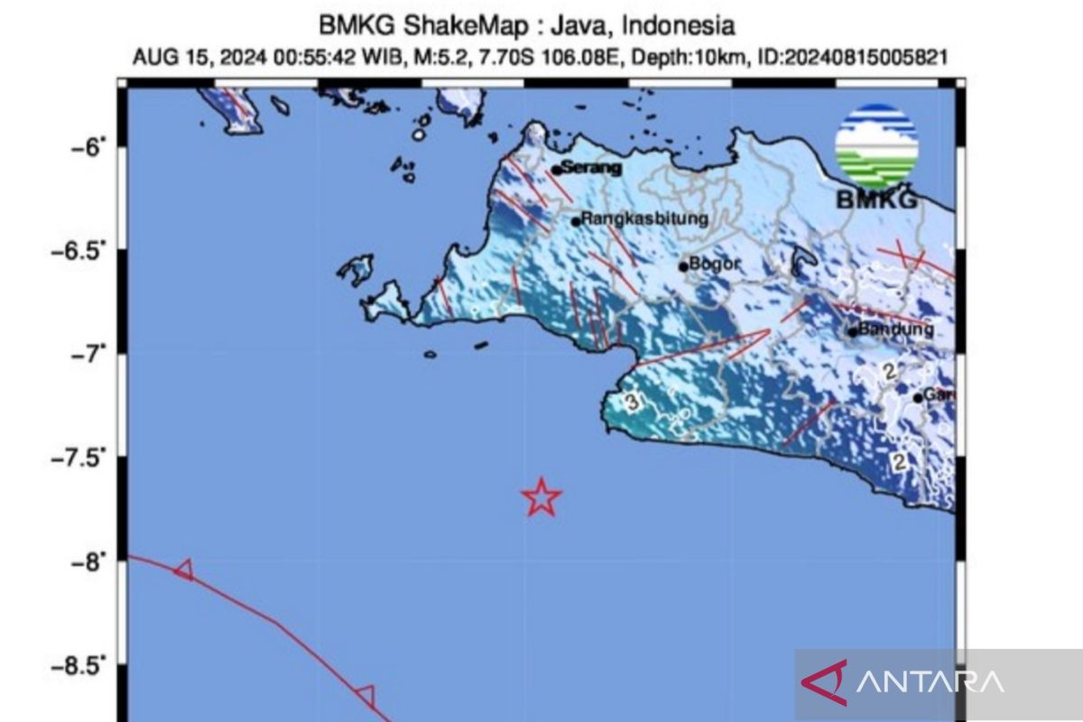 Gempa 5,2 magnitudo guncang Banten