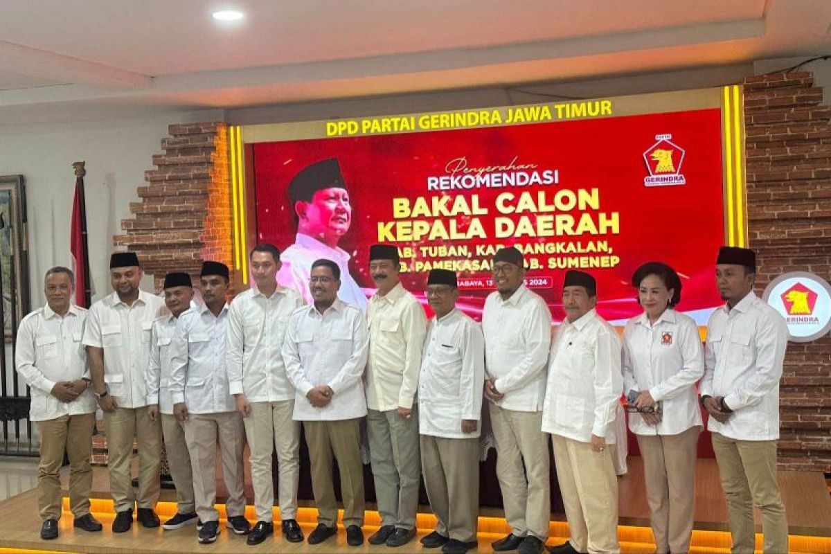 Gerindra Jatim serahkan rekomendasi untuk empat bacalon kepala daerah