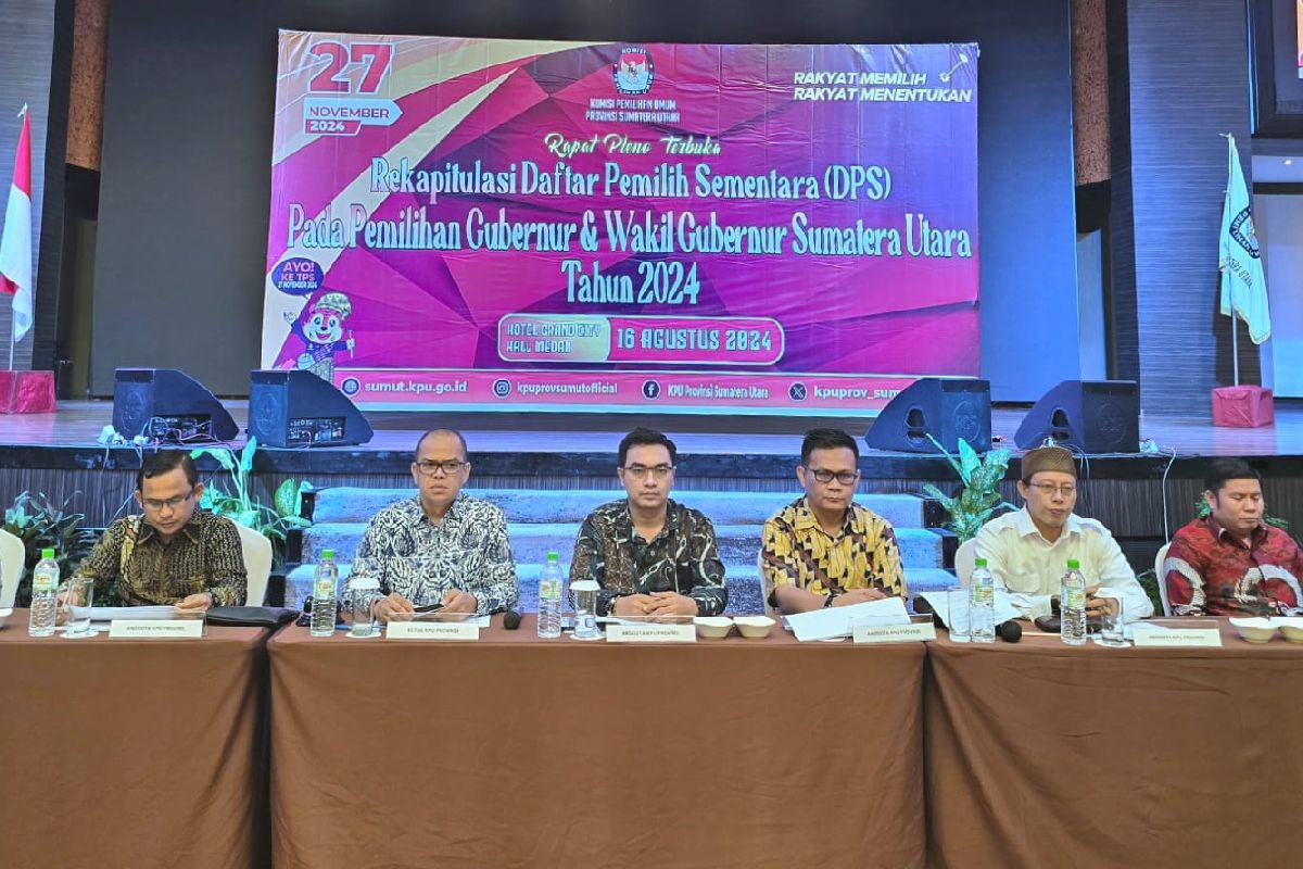 KPU Sumut tetapkan DPS Pilkada 2024 sebanyak 10.813.825 pemilih