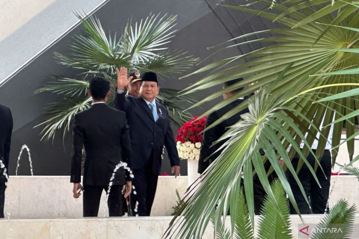 Prabowo Subianto tiba di Gedung Nusantara untuk menghadiri Sidang Tahunan MPR