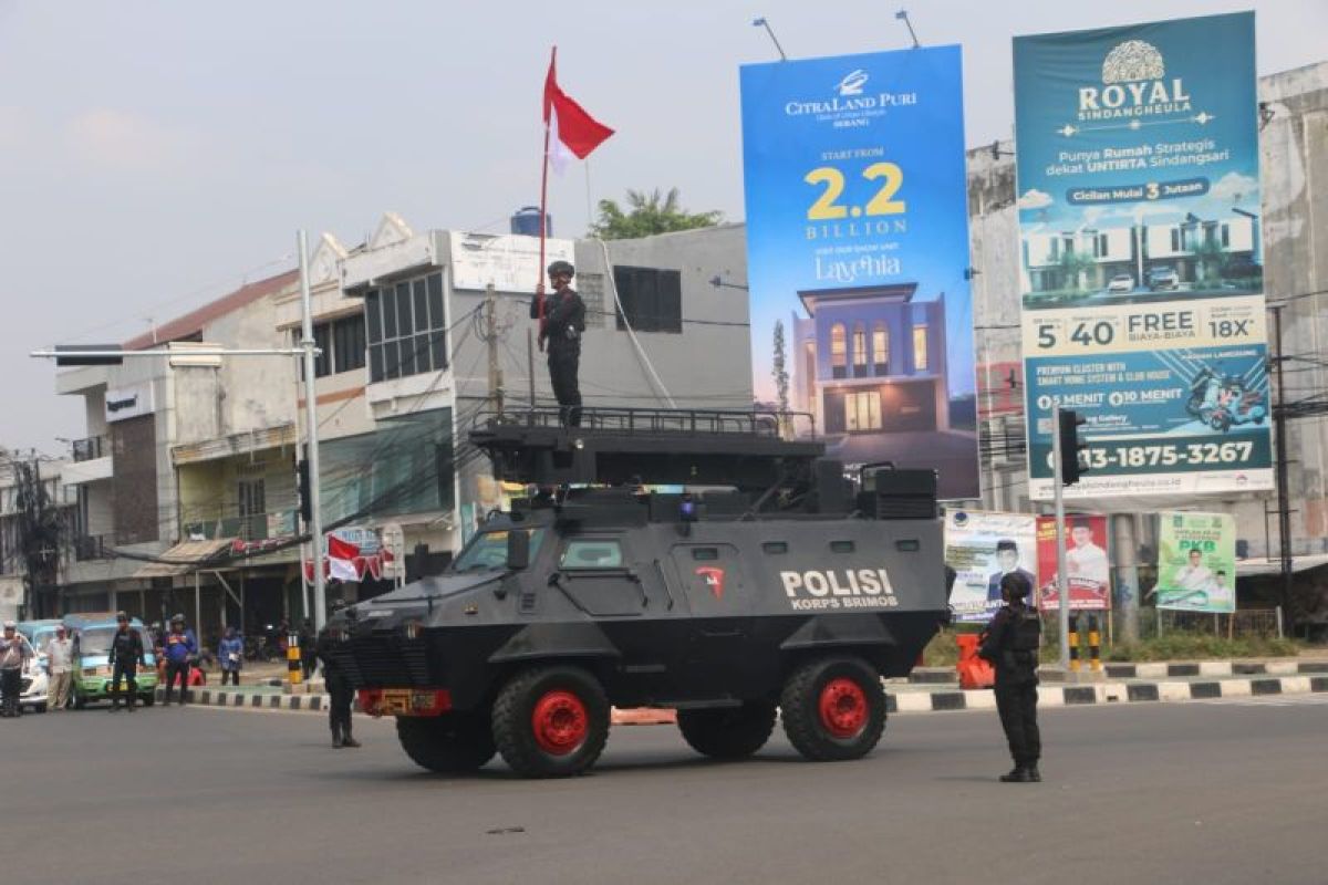 Brimob Banten peringati detik-detik proklamasi di titik persimpangan