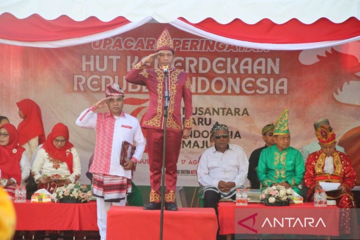 Semarak upacara Hut ke-79 Kemerdekaan RI di Kanwil Kemenag Sultra