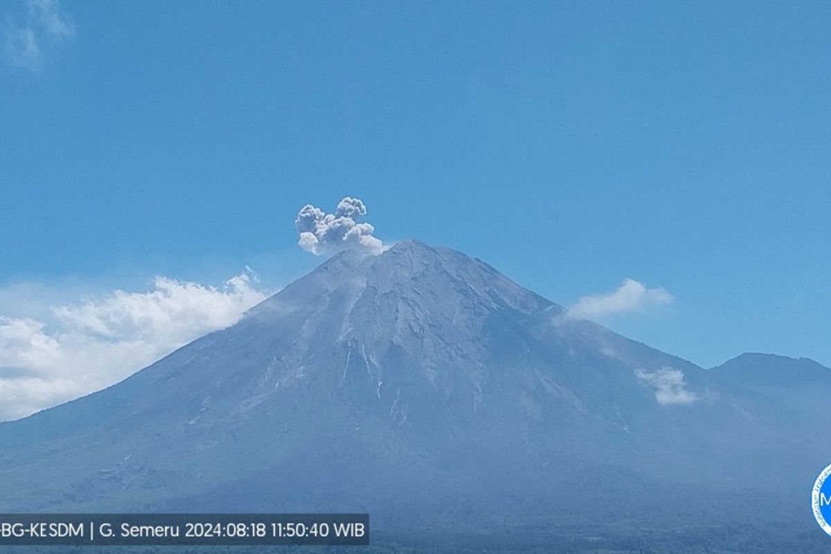 Gunung Semeru erupsi lontarkan abu vulkanik setinggi 700 meter