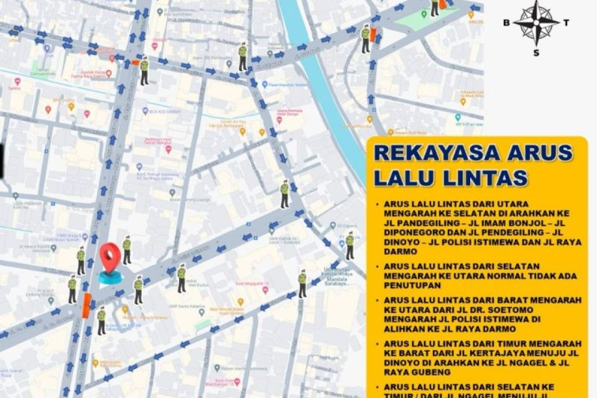 Polrestabes Surabaya rekayasa lalu lintas saat Hari Juang Polri