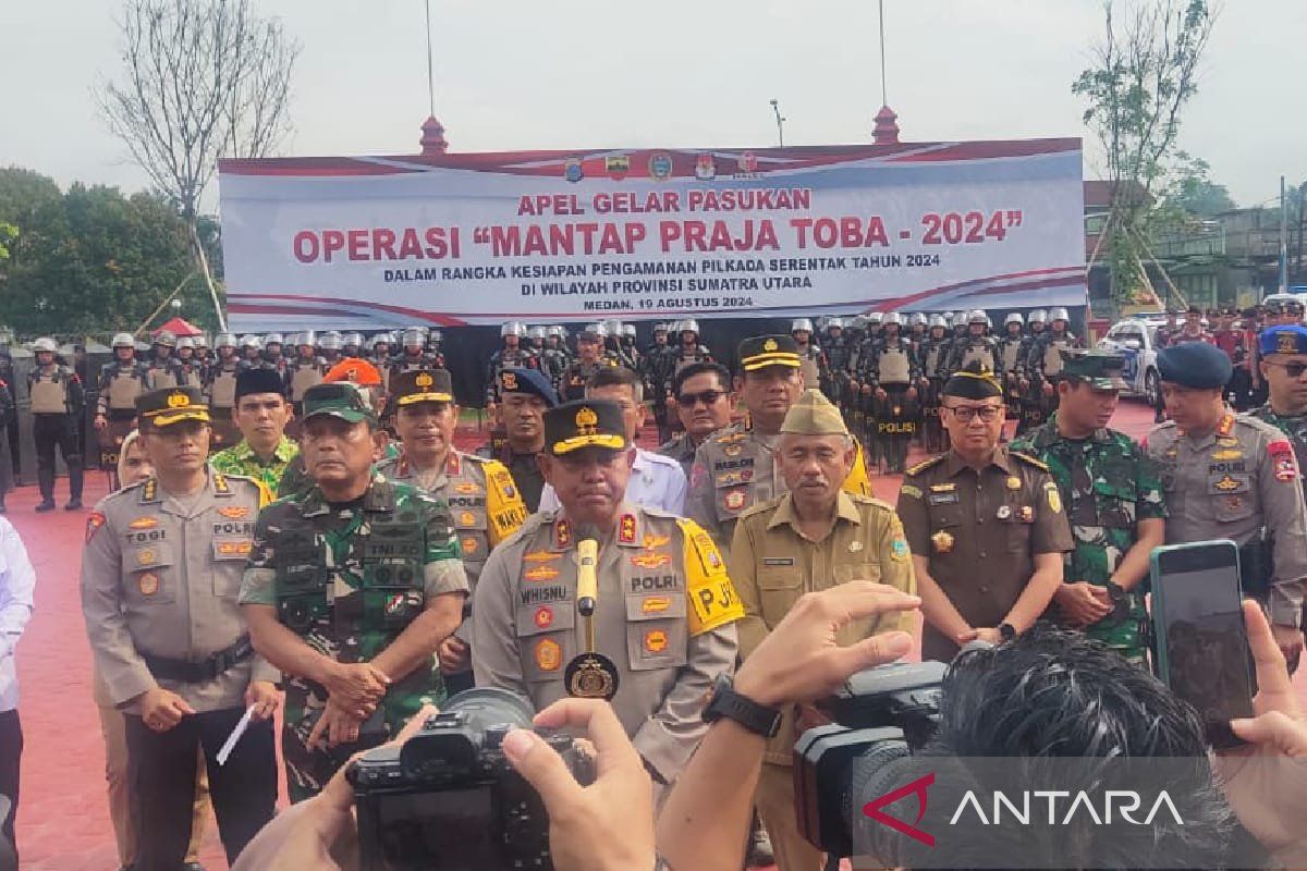 Polda Sumut gelar pasukan Operasi Mantap Praja Toba Pilkada 2024