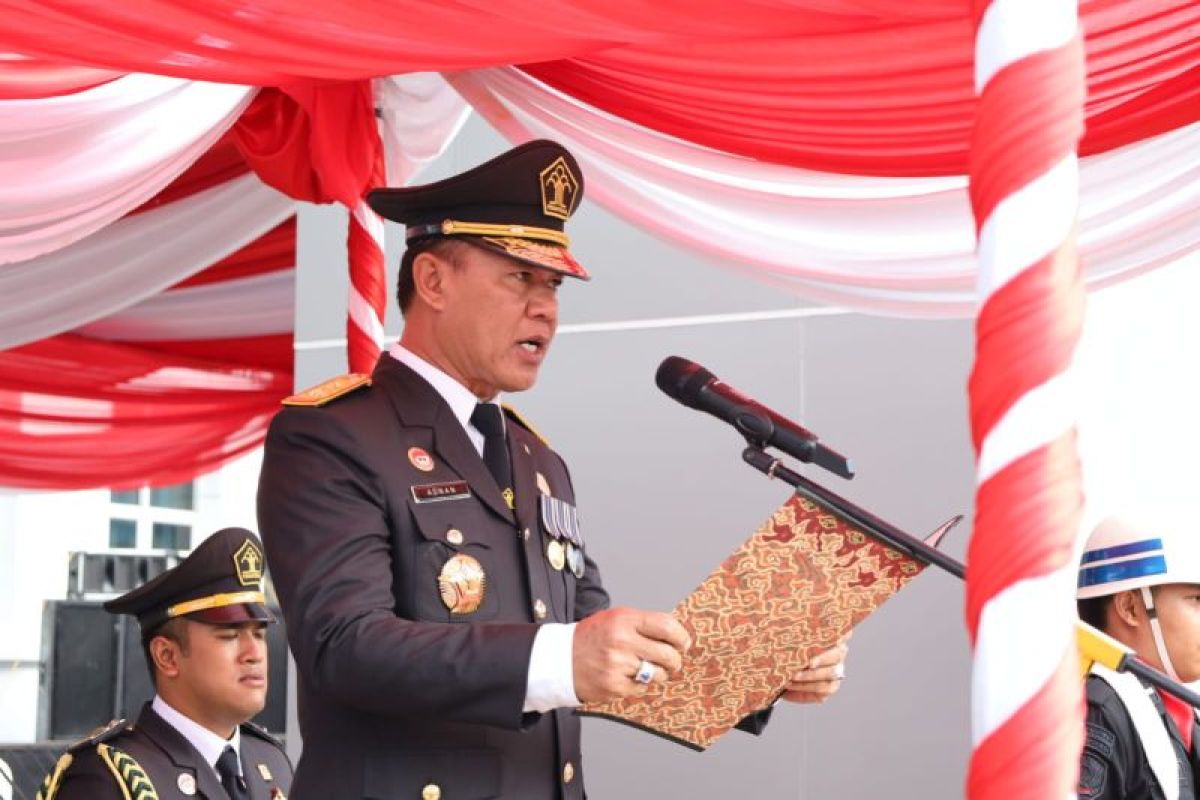 Puncak peringatan Hari Pengayoman Ke-79, jajaran Kanwil Kemenkumham Jambi laksanakan upacara bendera.