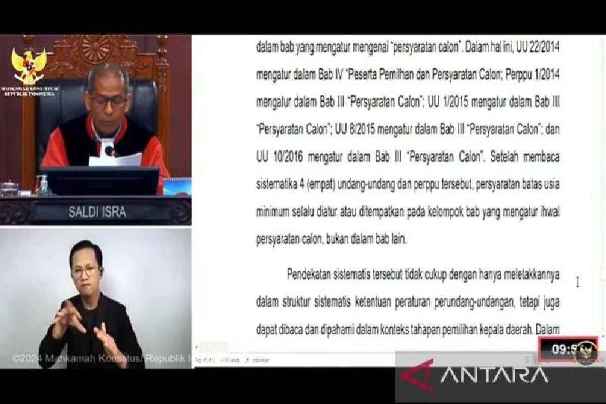 MK tegaskan syarat usia calon kepala daerah harus terpenuhi saat penetapan paslon