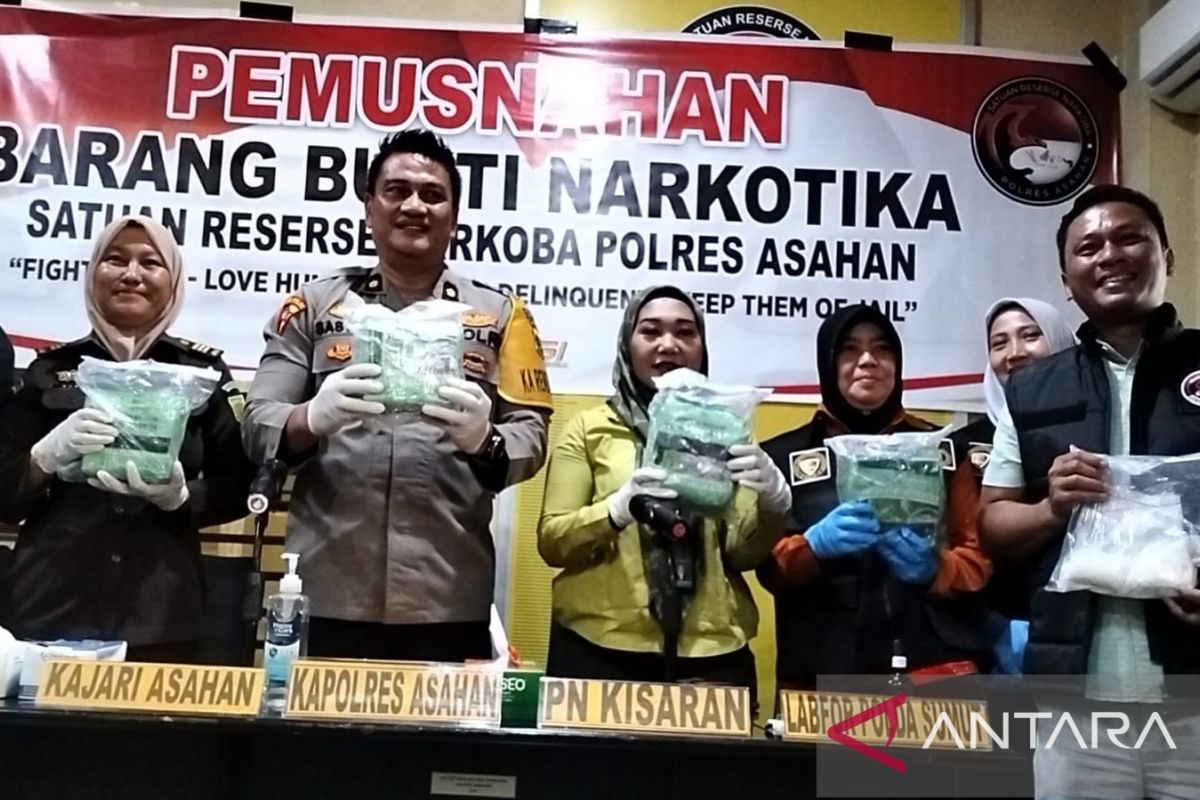 Polres Asahan lakukan pemusnahan barang bukti 5,6 kg sabu