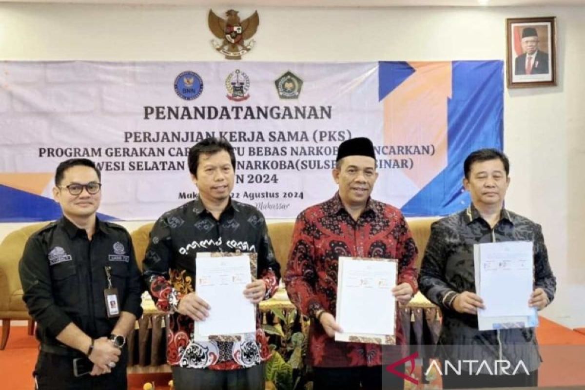 Kemenag bersama BNNP-Dinkes Sulsel teken PKS Menantu Bebas Narkoba