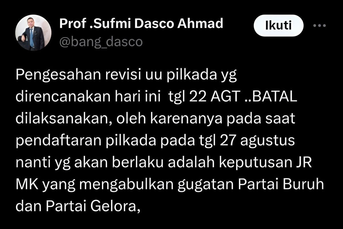 Akademisi nilai cuitan Wakil Ketua DPR bantu dinginkan suasana politik