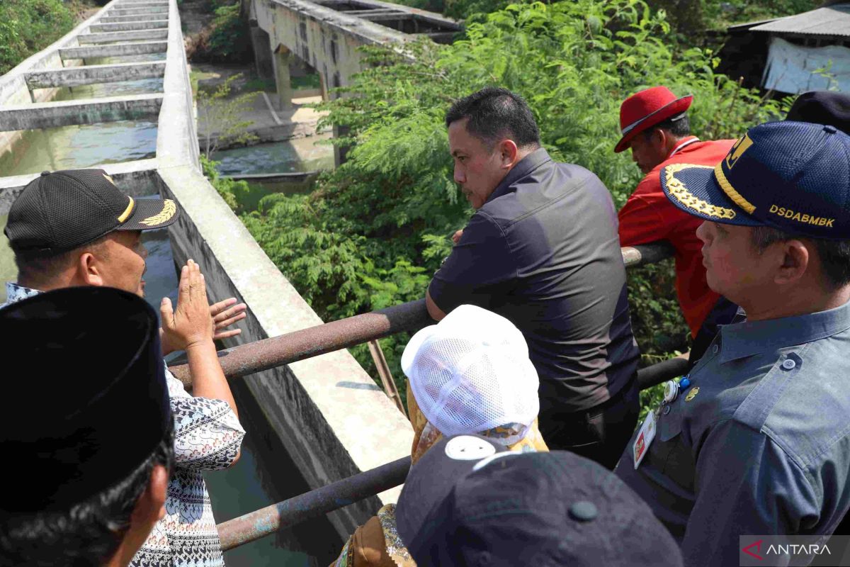 Pemkab Bekasi tinjau sejumlah aliran sungai respons kekeringan lahan pertanian