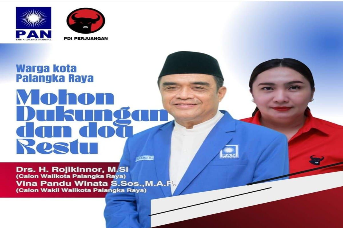 PAN-PDIP usung Rojikinoor-Vina Panduwinata di Pilwalkot Palangka Raya