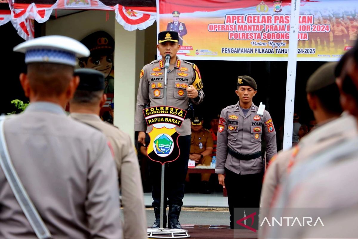 Polresta Sorong kerahkan 403 personel  pengamanan Pilkada 2024