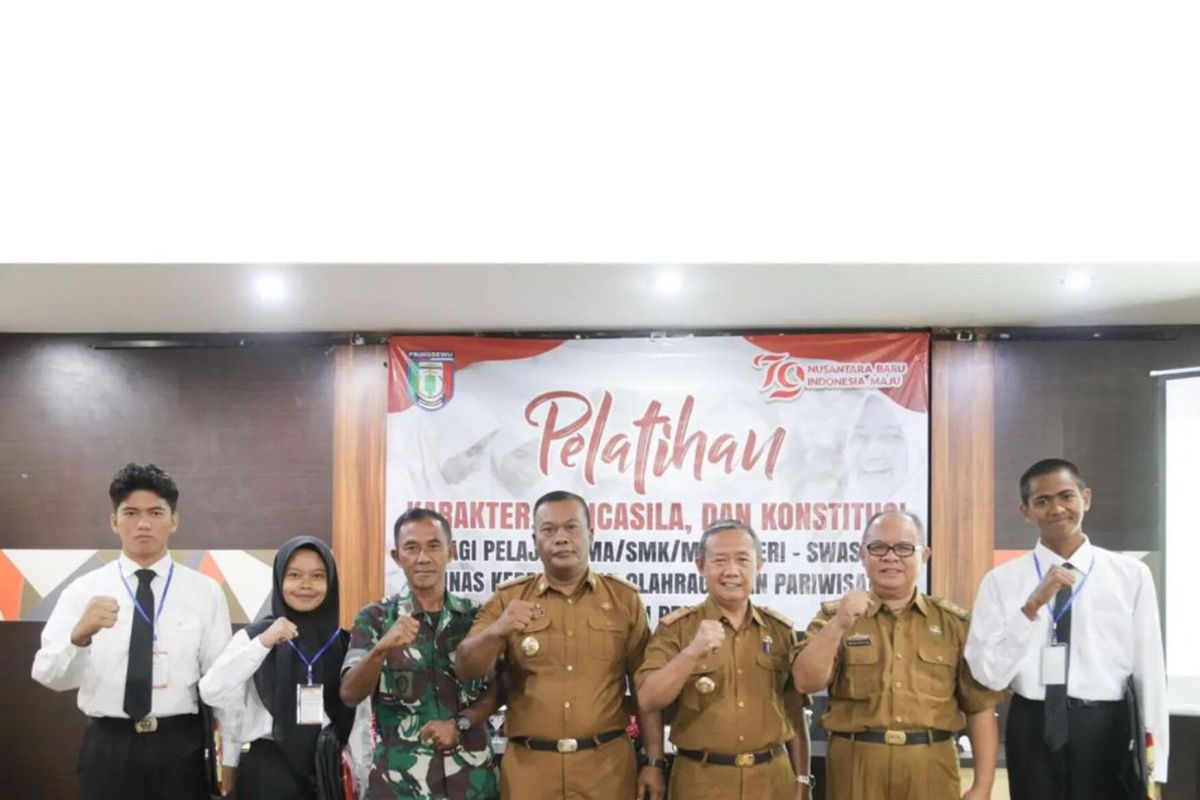 Sebanyak 70 pelajar Kabupaten Pringsewu jalani pelatihan karakter, Pancasila, dan konstitusi